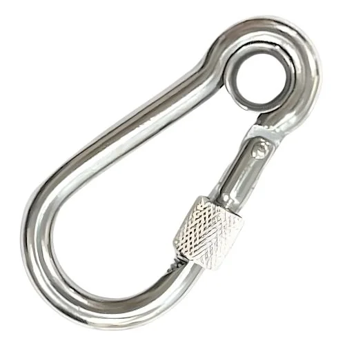 Galvanized Carabiner Snap Hook with Eye and Safety Lock
