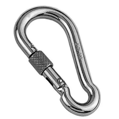 Stainless Steel Locking Carbine Snap Hooks 6mm To 12mm